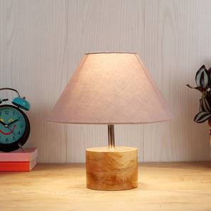 devansh Ayn Grey Fabric Shade Table Lamp with Natural Wooden Base-picture-19
