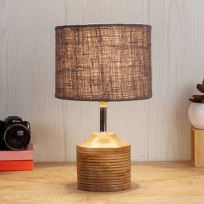 Gwendolyn Grey Natural Fiber Shade Table Lamp with Natural Wooden Base-image-2