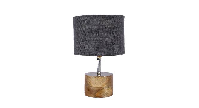Anisa Grey Natural Fiber Shade Table Lamp with Natural  Wooden Base (Grey) by Urban Ladder - Front View Design 1 - 610710