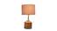 Edith Grey Fabric Shade Table Lamp with Natural  Wooden Base (Grey) by Urban Ladder - Front View Design 1 - 610712