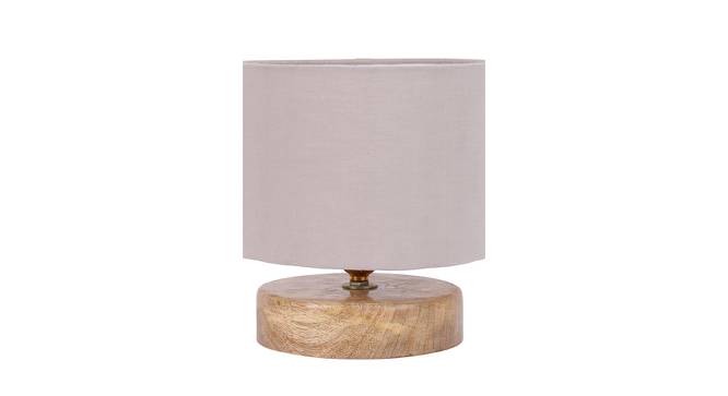 Alton Grey Fabric Shade Table Lamp with Natural  Wooden Base (Grey) by Urban Ladder - Design 1 Side View - 610722