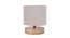 Alton Grey Fabric Shade Table Lamp with Natural  Wooden Base (Grey) by Urban Ladder - Design 1 Side View - 610722