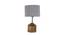 Edith Grey Fabric Shade Table Lamp with Natural  Wooden Base (Grey) by Urban Ladder - Design 1 Side View - 610730