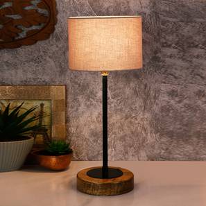 Frankie Grey Fabric Shade Table Lamp with Natural Wood & Iron Base-image-21