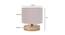 Alton Grey Fabric Shade Table Lamp with Natural  Wooden Base (Grey) by Urban Ladder - Design 1 Dimension - 610773