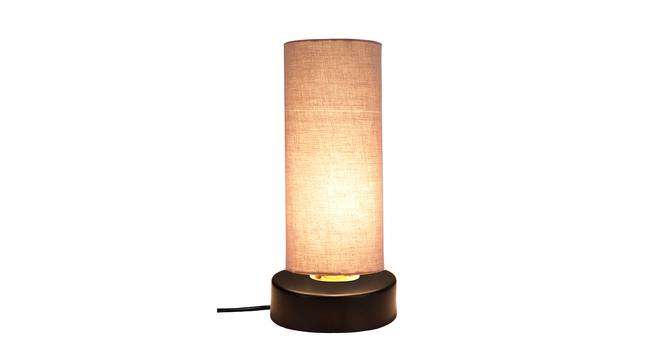 Aden Grey Fabric Shade Table Lamp with Black  Iron  Base (Grey) by Urban Ladder - Front View Design 1 - 610793