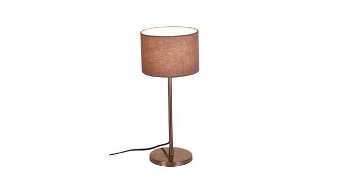 Canaan Grey Fabric Shade Table Lamp with Steel  Steel  Base (Grey) by Urban Ladder - Front View Design 1 - 610805