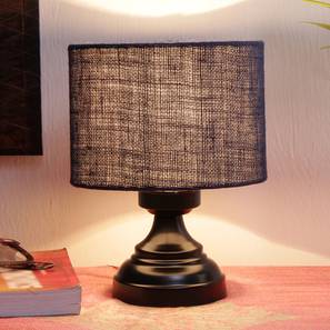 devansh Johnson Blue Natural Fiber Shade Table Lamp with Black Iron Base-picture-19