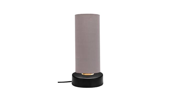 Aden Grey Fabric Shade Table Lamp with Black  Iron  Base (Grey) by Urban Ladder - Design 1 Side View - 610819