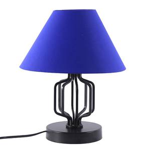 devansh Euell Blue Fabric Shade Table Lamp with Black Iron Base-picture-12