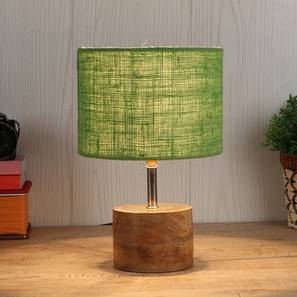 devansh Halstead Green Natural Fiber Shade Table Lamp with Natural Wooden Base-picture-33