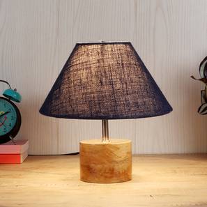 devansh Carson Blue Natural Fiber Shade Table Lamp with Natural Wooden Base-picture-12