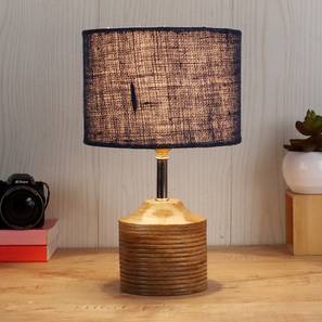 devansh Emily Blue Natural Fiber Shade Table Lamp with Natural Wooden Base-picture-18