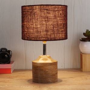 devansh Gertrude Brown Natural Fiber Shade Table Lamp with Natural Wooden Base-picture-13