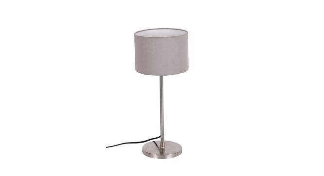 Canaan Grey Fabric Shade Table Lamp with Steel  Steel  Base (Grey) by Urban Ladder - Design 1 Side View - 610841