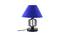Euell Blue Fabric Shade Table Lamp with Black  Iron  Base (Blue) by Urban Ladder - Front View Design 1 - 610867