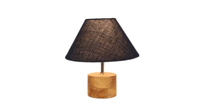 Carson Blue Natural Fiber Shade Table Lamp with Natural  Wooden Base (Blue) by Urban Ladder - Front View Design 1 - 610873