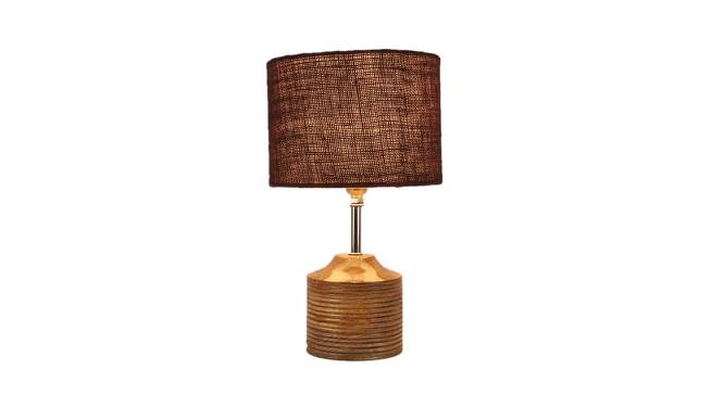 Gertrude Brown Natural Fiber Shade Table Lamp with Natural  Wooden Base (Brown) by Urban Ladder - Front View Design 1 - 610876