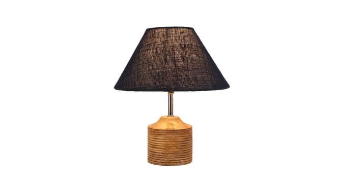 Judy Blue Natural Fiber Shade Table Lamp with Natural  Wooden Base (Blue) by Urban Ladder - Front View Design 1 - 610877
