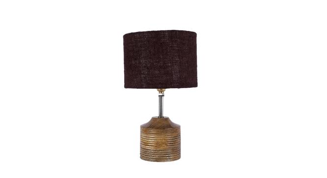 Gertrude Brown Natural Fiber Shade Table Lamp with Natural  Wooden Base (Brown) by Urban Ladder - Design 1 Side View - 610901