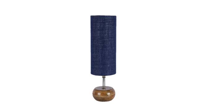 Penelope Blue Natural Fiber Shade Table Lamp with Natural  Wooden Base (Blue) by Urban Ladder - Design 1 Side View - 610903