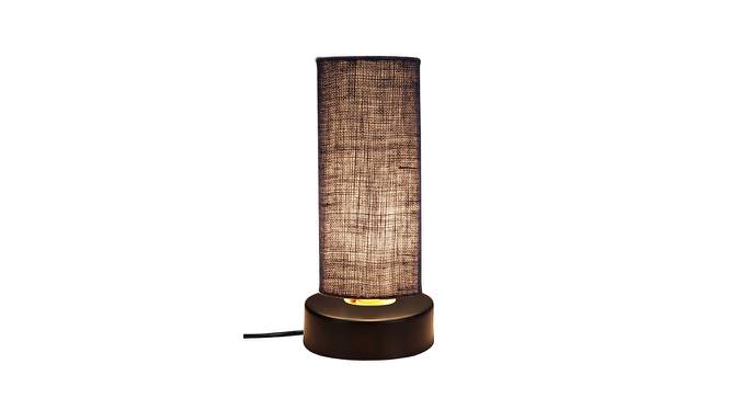 Alden Blue Natural Fiber Shade Table Lamp with Black  Iron  Base (Blue) by Urban Ladder - Front View Design 1 - 610970
