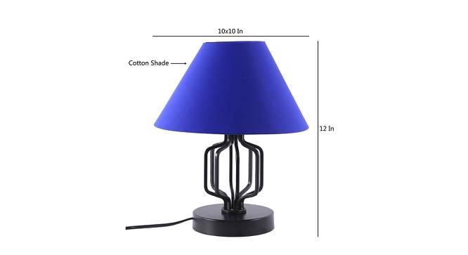 Euell Blue Fabric Shade Table Lamp with Black  Iron  Base (Blue) by Urban Ladder - Design 1 Dimension - 611000