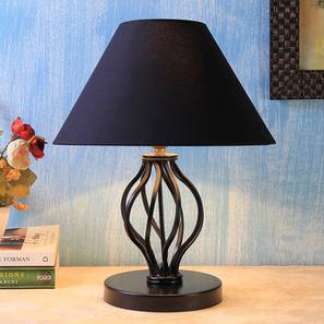 devansh Maidie Black Fabric Shade Table Lamp with Black Iron Base-picture-20
