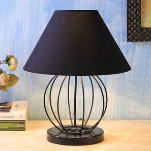 devansh Glades Black Fabric Shade Table Lamp with Black Iron Base-picture-15
