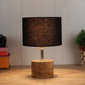 devansh Millerd Black Fabric Shade Table Lamp with Natural Wooden Base-picture-18