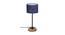 Marlon Blue Natural Fiber Shade Table Lamp with Natural  Wood & Iron  Base (Blue) by Urban Ladder - Design 1 Side View - 611040