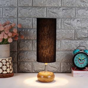 Marilynne Black Fabric Shade Table Lamp with Natural Wooden Base-image-19
