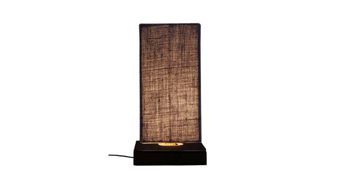 Marcelo Blue Natural Fiber Shade Table Lamp with Black  Iron  Base (Blue) by Urban Ladder - Front View Design 1 - 611059