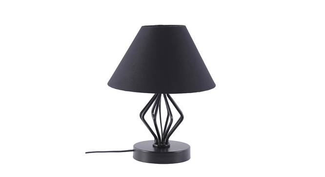 Maisey Black Fabric Shade Table Lamp with Black  Iron  Base (Black) by Urban Ladder - Front View Design 1 - 611071