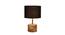 Millerd Black Fabric Shade Table Lamp with Natural  Wooden Base (Black) by Urban Ladder - Front View Design 1 - 611076