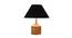 Isabel Black Fabric Shade Table Lamp with Natural  Wooden Base (Black) by Urban Ladder - Front View Design 1 - 611083
