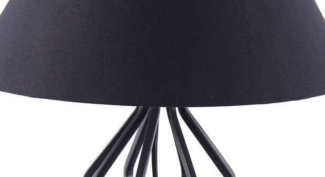 Maisey Black Fabric Shade Table Lamp with Black  Iron  Base (Black) by Urban Ladder - Design 1 Side View - 611099