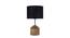 Gloria Black Natural Fiber Shade Table Lamp with Natural  Wooden Base (Black) by Urban Ladder - Design 1 Side View - 611107