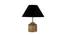 Isabel Black Fabric Shade Table Lamp with Natural  Wooden Base (Black) by Urban Ladder - Design 1 Side View - 611108