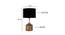 Danielle Black Fabric Shade Table Lamp with Natural  Wooden Base (Black) by Urban Ladder - Design 1 Dimension - 611178