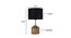 Gloria Black Natural Fiber Shade Table Lamp with Natural  Wooden Base (Black) by Urban Ladder - Design 1 Dimension - 611180