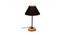 Keenan Black Fabric Shade Table Lamp with Natural  Wood & Iron  Base (Black) by Urban Ladder - Front View Design 1 - 611205