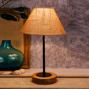 devansh Kylian Beige Natural Fiber Shade Table Lamp with Natural Wood & Iron Base-picture-16