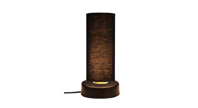 Lionel Black Fabric Shade Table Lamp with Black  Iron  Base (Black) by Urban Ladder - Design 1 Side View - 611216