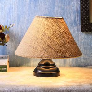 Slim Beige Natural Fiber Shade Table Lamp with Black Iron Base-image-25