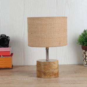devansh Emmery Beige Natural Fiber Shade Table Lamp with Natural Wooden Base-picture-20