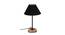 Keenan Black Fabric Shade Table Lamp with Natural  Wood & Iron  Base (Black) by Urban Ladder - Design 1 Side View - 611242