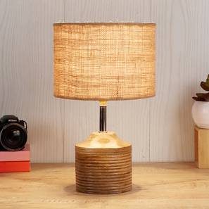 devansh Edwidge Beige Natural Fiber Shade Table Lamp with Natural Wooden Base-picture-14