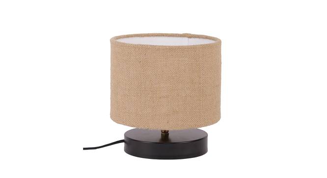 Durland Beige Natural Fiber Shade Table Lamp with Black  Iron  Base (Beige) by Urban Ladder - Front View Design 1 - 611275