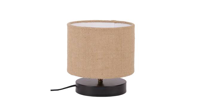 Durland Beige Natural Fiber Shade Table Lamp with Black  Iron  Base (Beige) by Urban Ladder - Front View Design 1 - 611275